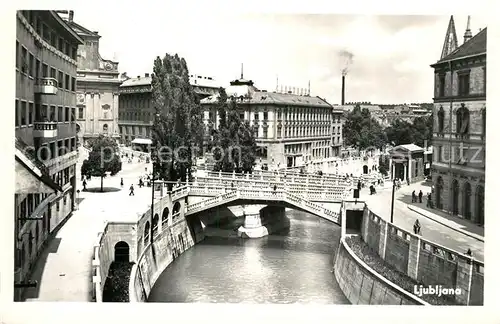 AK / Ansichtskarte Ljubljana Kanal Bruecke Ljubljana