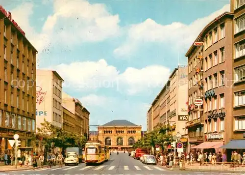 AK / Ansichtskarte Hannover Bahnhofstrasse mit Bahnhof Hannover