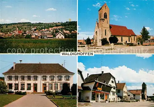 AK / Ansichtskarte Waldighoffen Vue generale Eglise La Mairie et le bureau des PTT La rue principale Waldighoffen