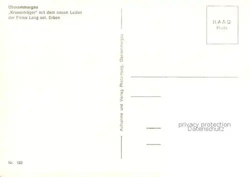 AK / Ansichtskarte Oberammergau Kraxentraeger Firma Lang  Oberammergau
