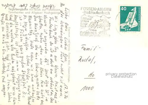 AK / Ansichtskarte Tegelberg Tegelbergbahn Talstation Tegelberg