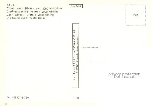AK / Ansichtskarte Etna Crateri Monti Silvestri Etna