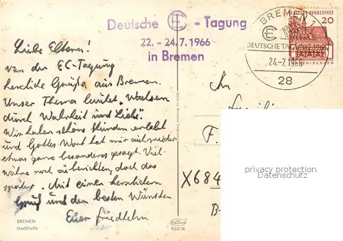 AK / Ansichtskarte Bremen Stadthalle Bremen