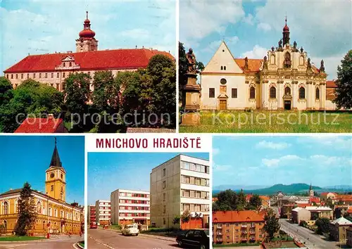 AK / Ansichtskarte Mnichovo_Hradiste Schloss Rathaus Stadtansichten Mnichovo_Hradiste