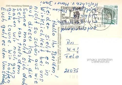 AK / Ansichtskarte Hasselberg_Ostsee Strand Duenen  Hasselberg_Ostsee