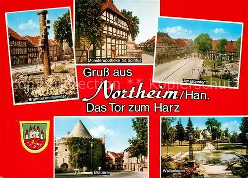 AK / Ansichtskarte Northeim Brunnen Muenster Muensterapotheke Sankt Spiritus Muenster Brauerei Northeim
