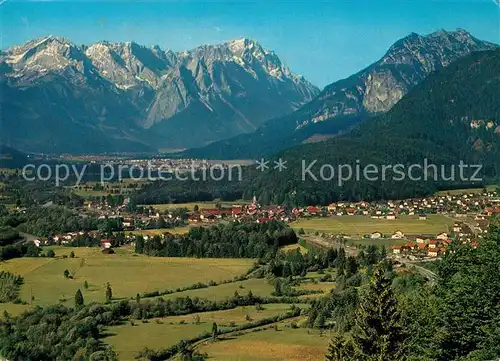 AK / Ansichtskarte Oberau_Loisach Zugspitzgruppe Oberau Loisach