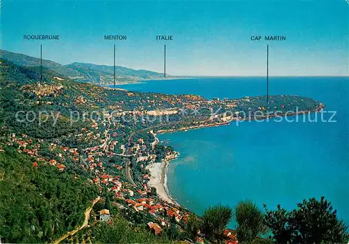 AK / Ansichtskarte Roquebrune Cap Martin Vue generale sur le Cap Martin Cote d Azur Roquebrune Cap Martin