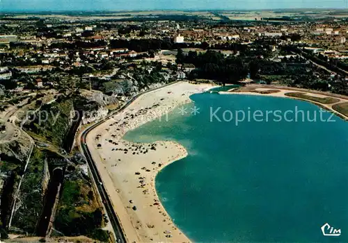 AK / Ansichtskarte Dijon_Cote_d_Or Le Lac et la plage vue aerienne Dijon_Cote_d_Or