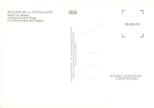 AK / Ansichtskarte Nice_Alpes_Maritimes La Plage et Promenade des Anglais Collection Reflets de la Cote d Azur Nice_Alpes_Maritimes