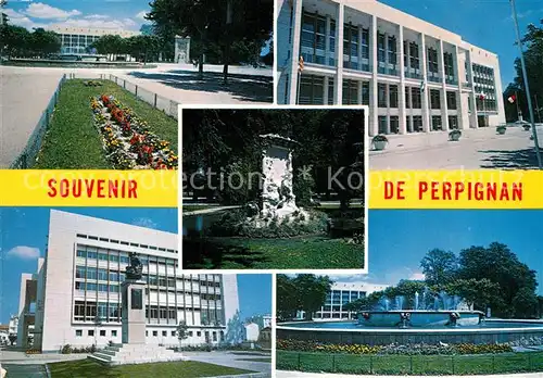 AK / Ansichtskarte Perpignan La Promenade et le Palais des Congres Monument Fontaine Perpignan