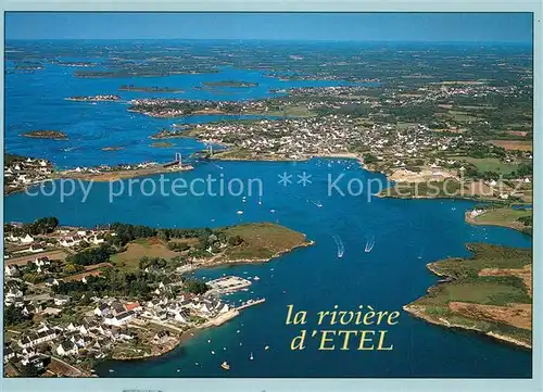 AK / Ansichtskarte Etel Vieux Passage et Pont Lorois Riviere d Etel vue aerienne Etel
