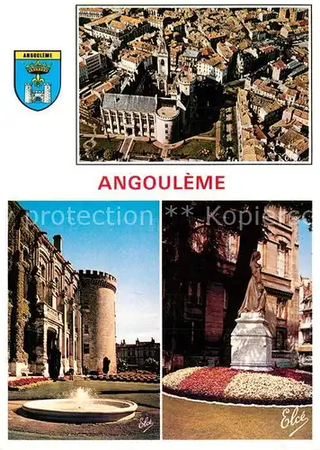 AK / Ansichtskarte Angouleme Hotel de Ville Jardins Statue de Marguerite d Angouleme Reine de Navarre Angouleme