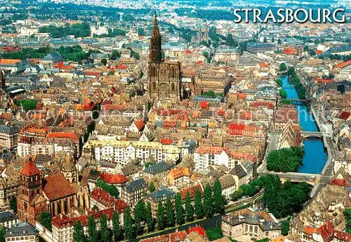 AK / Ansichtskarte Strasbourg_Alsace Centre Eglise Saint Thomas Quais de l Ill Cathedrale Strasbourg Alsace