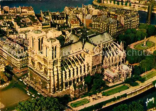 AK / Ansichtskarte Paris Notre Dame et le Jardin de l Archeveche vu du ciel par Alain Perceval Paris