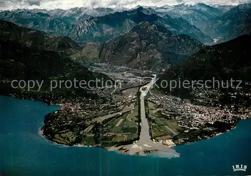 AK / Ansichtskarte Ascona_TI Fliegeraufnahme Locarno Monte Bre Ascona_TI