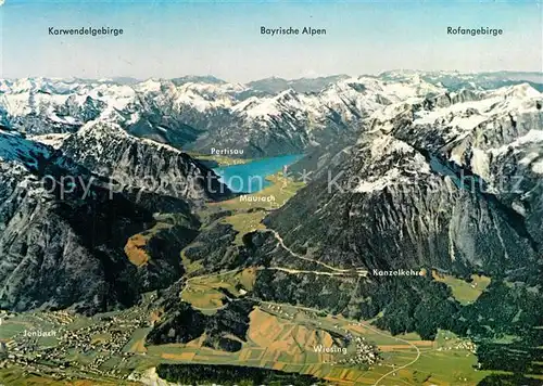 AK / Ansichtskarte Wiesing_Tirol Fliegeraufnahme Ortungskarte Kanzelkehre Rofangebirge Wiesing Tirol