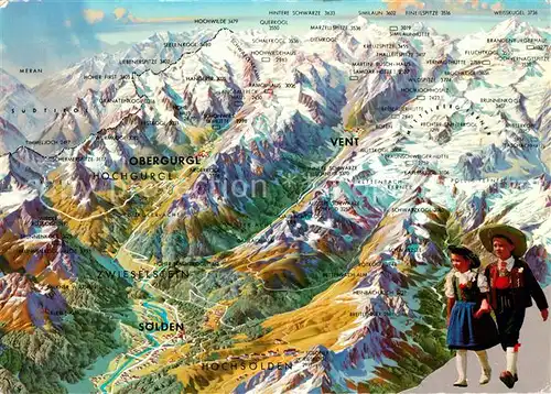 AK / Ansichtskarte Soelden_oetztal Ortungskarte Obergurgl Vent Zwieselstein Soelden oetztal