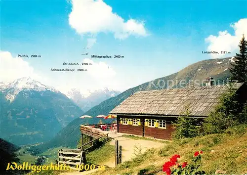 AK / Ansichtskarte Mallnitz_Kaernten Wolliggerhuette Polinik Mittagsspitze Mallnitz Kaernten
