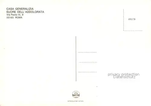 AK / Ansichtskarte Roma_Rom Casa Generalizia Suore dell Addolorata Roma_Rom