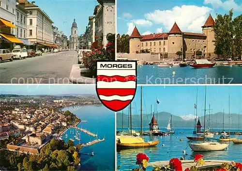 AK / Ansichtskarte Morges Hafen Fliegeraufnahme Schloss  Morges