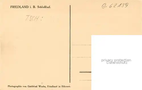 AK / Ansichtskarte Friedland_Boehmen Schloss Schlosshof  Friedland_Boehmen