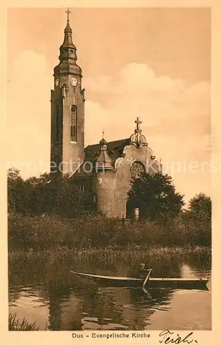 AK / Ansichtskarte Dux_Tschechien Evangelische Kirche  Dux_Tschechien