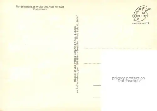 AK / Ansichtskarte Westerland_Sylt Kurzentrum Fliegeraufnahme Westerland_Sylt