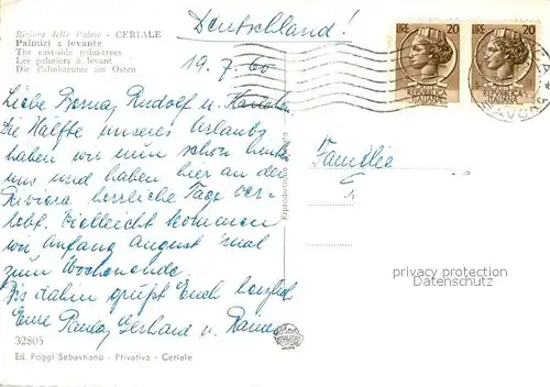 AK / Ansichtskarte Ceriale Palmizi a levante Ceriale