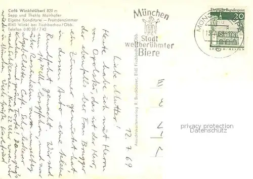 AK / Ansichtskarte Winkl_Fischbachau Cafe Weinstueberl Gastraeume Kuchentheke Winkl Fischbachau