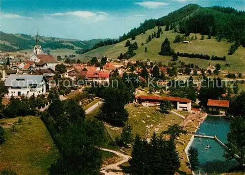 AK / Ansichtskarte Oberstaufen Alpenfreibad Panorama Oberstaufen