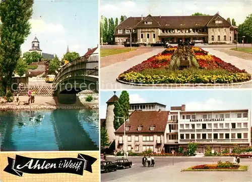 AK / Ansichtskarte Ahlen_Westfalen Bruecke Park BEK Gebaeude Ahlen_Westfalen