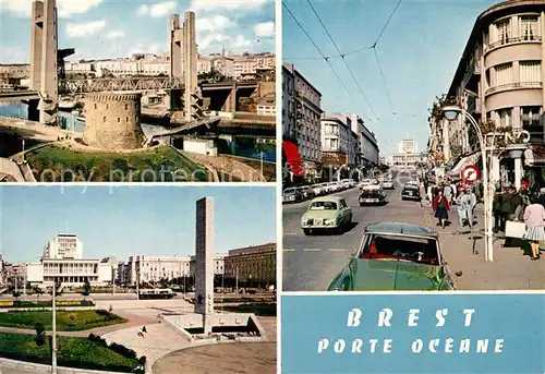 AK / Ansichtskarte Brest_Finistere Pont de Recouvrance et tour Tanguy Rue de Siam Place de la Liberte Brest_Finistere