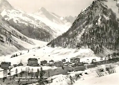 AK / Ansichtskarte Samnaun_Dorf mit Muttler Samnaun Dorf