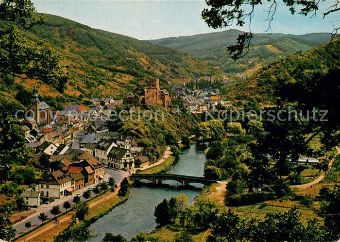 AK / Ansichtskarte Heimbach_Eifel Fliegeraufnahme mit Rur und Burg ...