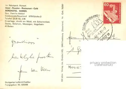 AK / Ansichtskarte Cobbenrode_Sauerland Fliegeraufnahme Hotel Pension Berghotel Habbel Cobbenrode_Sauerland