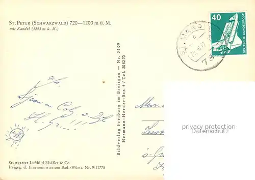 AK / Ansichtskarte St_Peter_Schwarzwald Fliegeraufnahme mit Kandel St_Peter_Schwarzwald