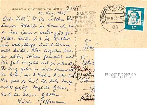 AK / Ansichtskarte Waxenstein Riessersee Waxenstein