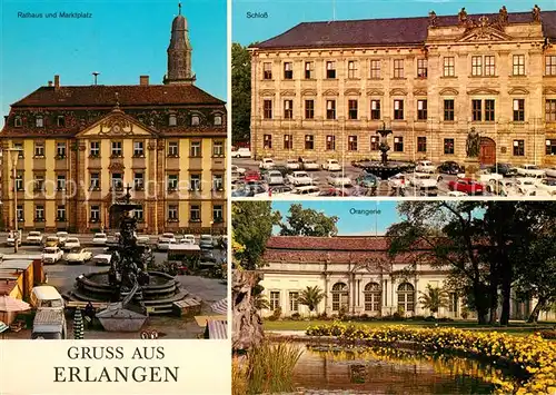 AK / Ansichtskarte Erlangen Rathaus Marktplatz Schloss Orangerie Erlangen