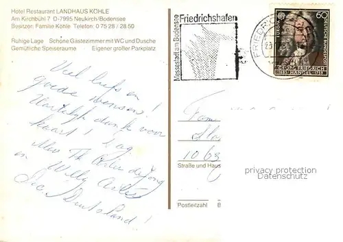 AK / Ansichtskarte Neukirch_Tettnang Hotel Restaurant Landhaus Koehle Neukirch Tettnang