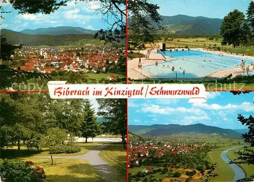 AK / Ansichtskarte Biberach_Baden Freibad Fliegeraufnahme Park Biberach_Baden