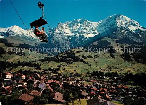 AK / Ansichtskarte Adelboden Sesselbahn Schwandfeldspitz Bonderspitz Grosslohner Alpenpanorama Adelboden