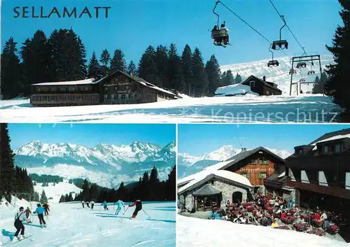 AK / Ansichtskarte Sellamatt Wintersportplatz Appenzeller Alpen Berggasthof Churfirsten Sesselbahn Sellamatt