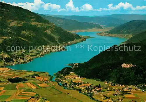 AK / Ansichtskarte Ossiachersee mit Ruine Landskron Fliegeraufnahme Ossiachersee