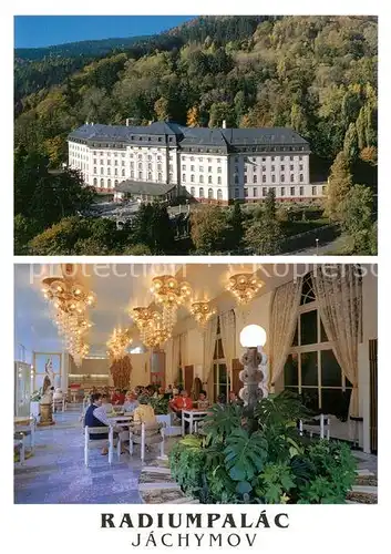 AK / Ansichtskarte Jachymov Radiumpalac Radiumhotel Restaurant Saal Jachymov