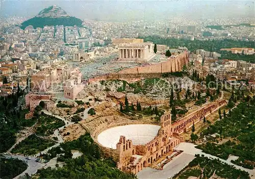 AK / Ansichtskarte Athenes_Athen Stadtpanorama mit Akropolis Fliegeraufnahme Athenes Athen