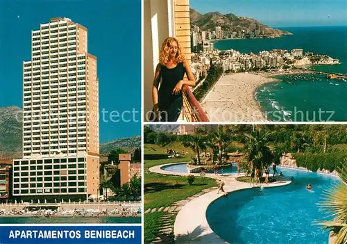 AK / Ansichtskarte Benidorm Apartamentos Torre Benibeach Swimming Pool Strand Kueste Benidorm