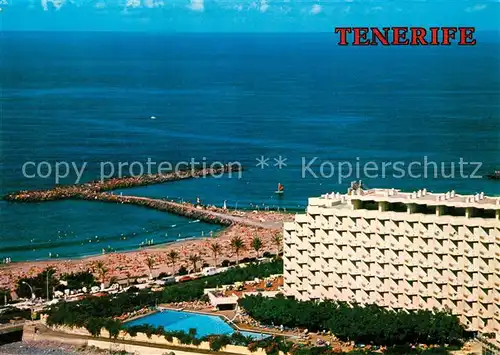 AK / Ansichtskarte Playa_de_las_Americas Hotel Swimming Pool Strand Fliegeraufnahme Playa_de_las_Americas