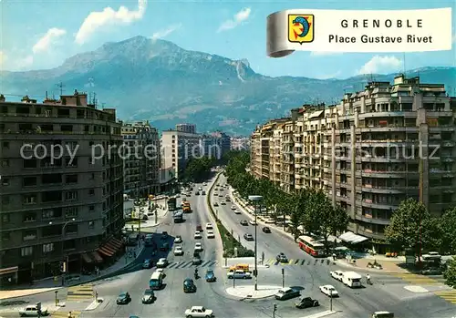 AK / Ansichtskarte Grenoble Place Gustave Rivet Boulevard Marechal Foch et le Vercors Grenoble