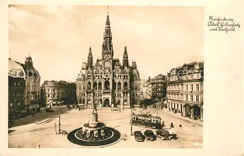 AK / Ansichtskarte Reichenberg_Liberec A. H. Platz Rathaus Reichenberg Liberec